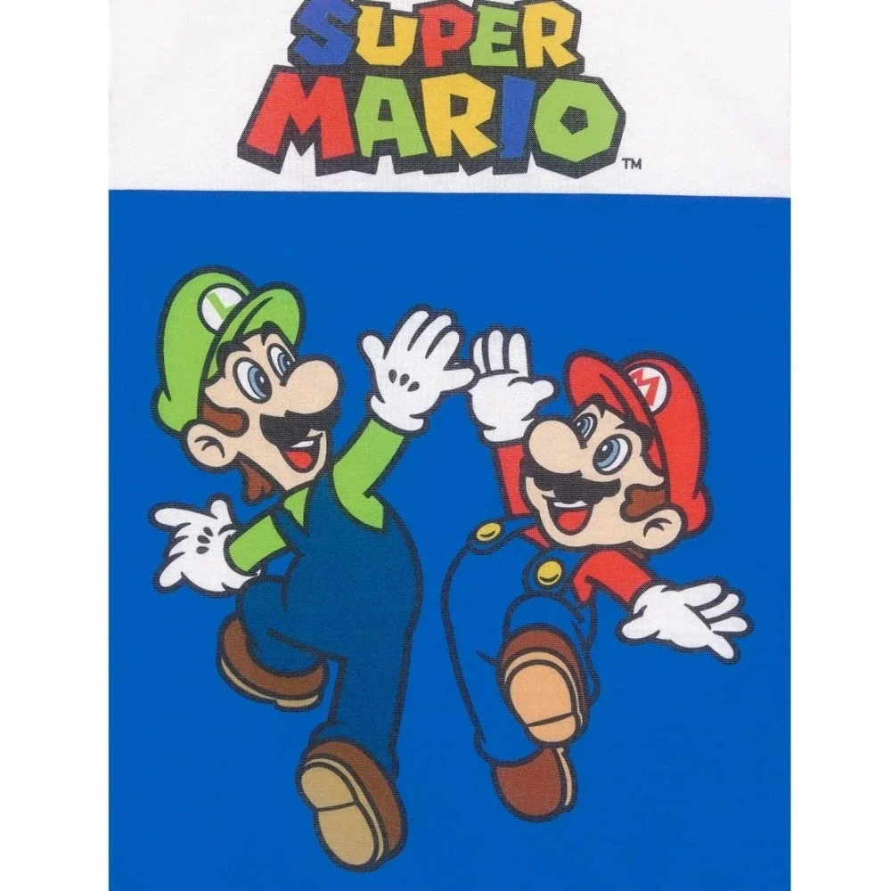 NWT Super Mario Boys‎ Pajama Set Medium 8 T Shirt Pants Mario Luigi